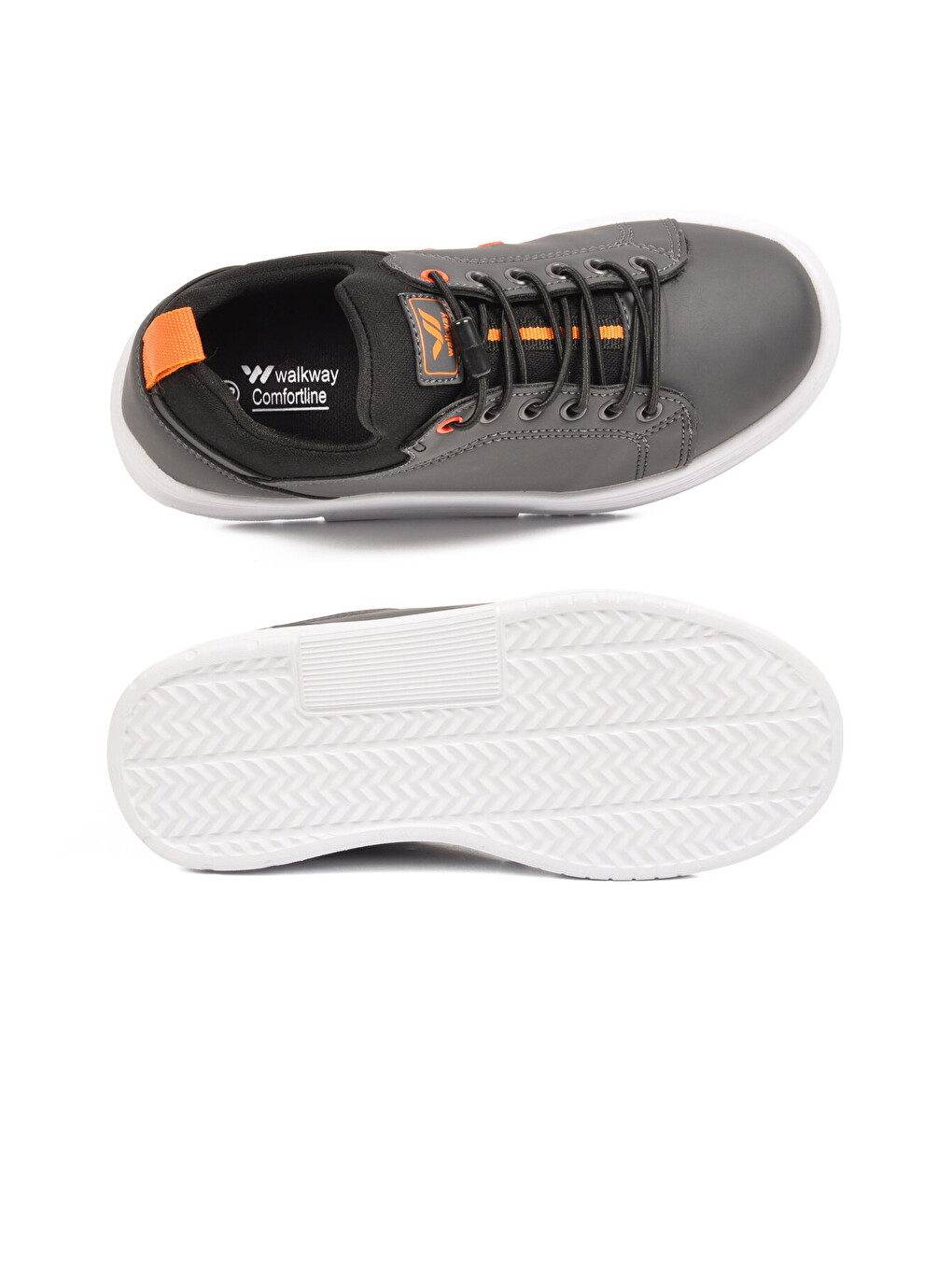 Gri Füme Lastik Bağcıklı Comfort Rahat Tabanlı Erkek Çocuk Sneaker Balase F-3