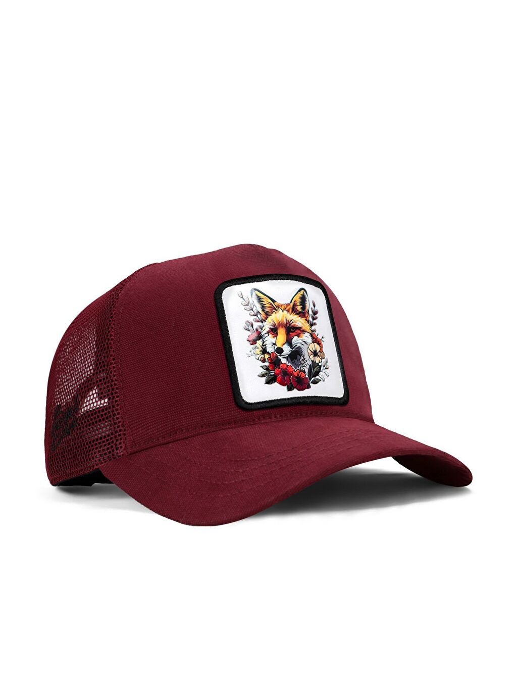 Tilki Logolu Bordo Trucker Şapka
