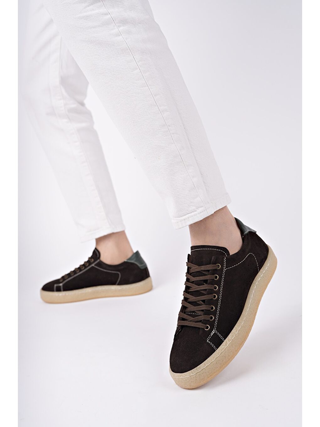 Kahverengi MİDWAY Bağcıklı Hakiki Deri Erkek Günlük Sneaker Spor Ayakkabı-2