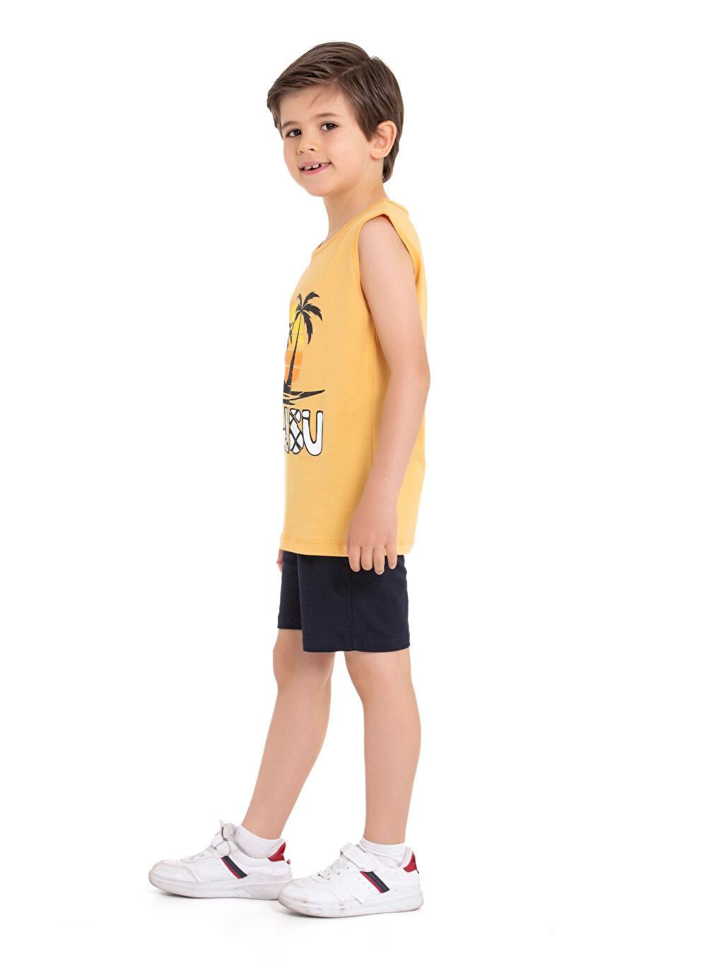 Sarı Malibu Baskılı Takım 15384-1-1