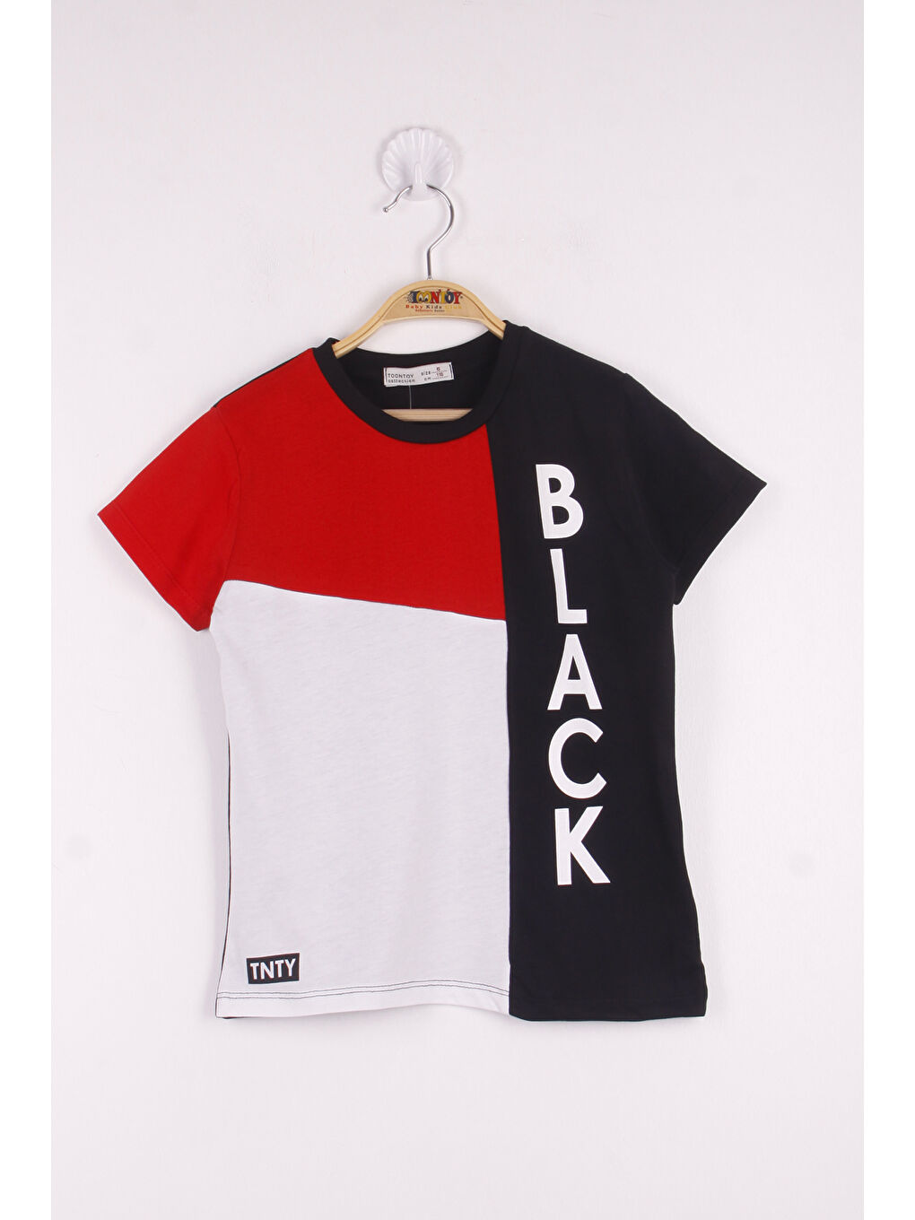 Siyah Erkek Çocuk Black Baskılı Garnili Tişört