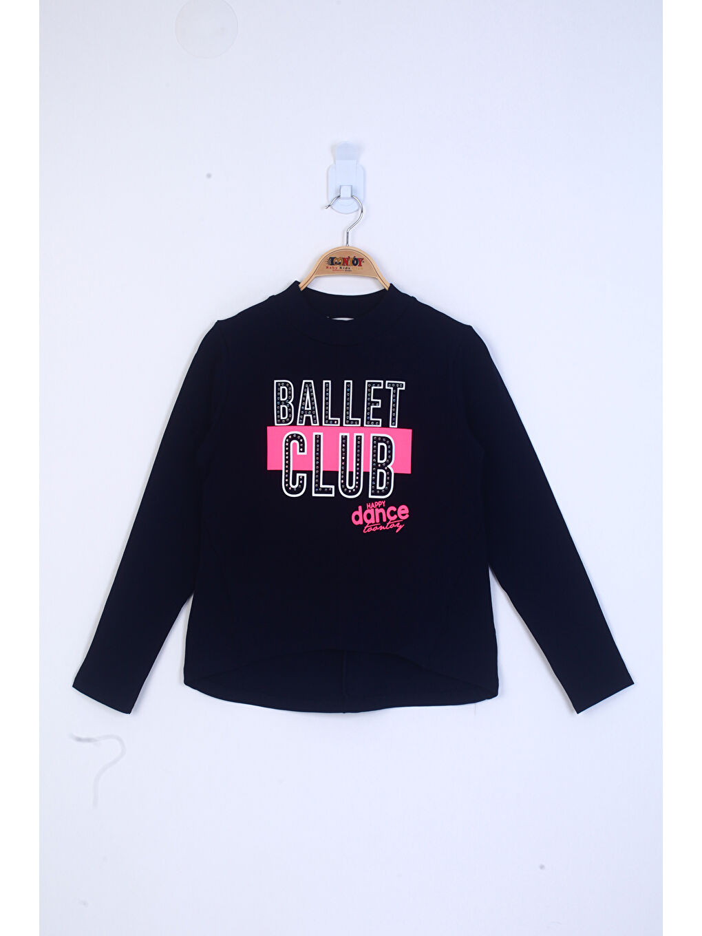 Toontoykids Siyah Kız Çocuk Ballet Club Baskılı Sweatshirt