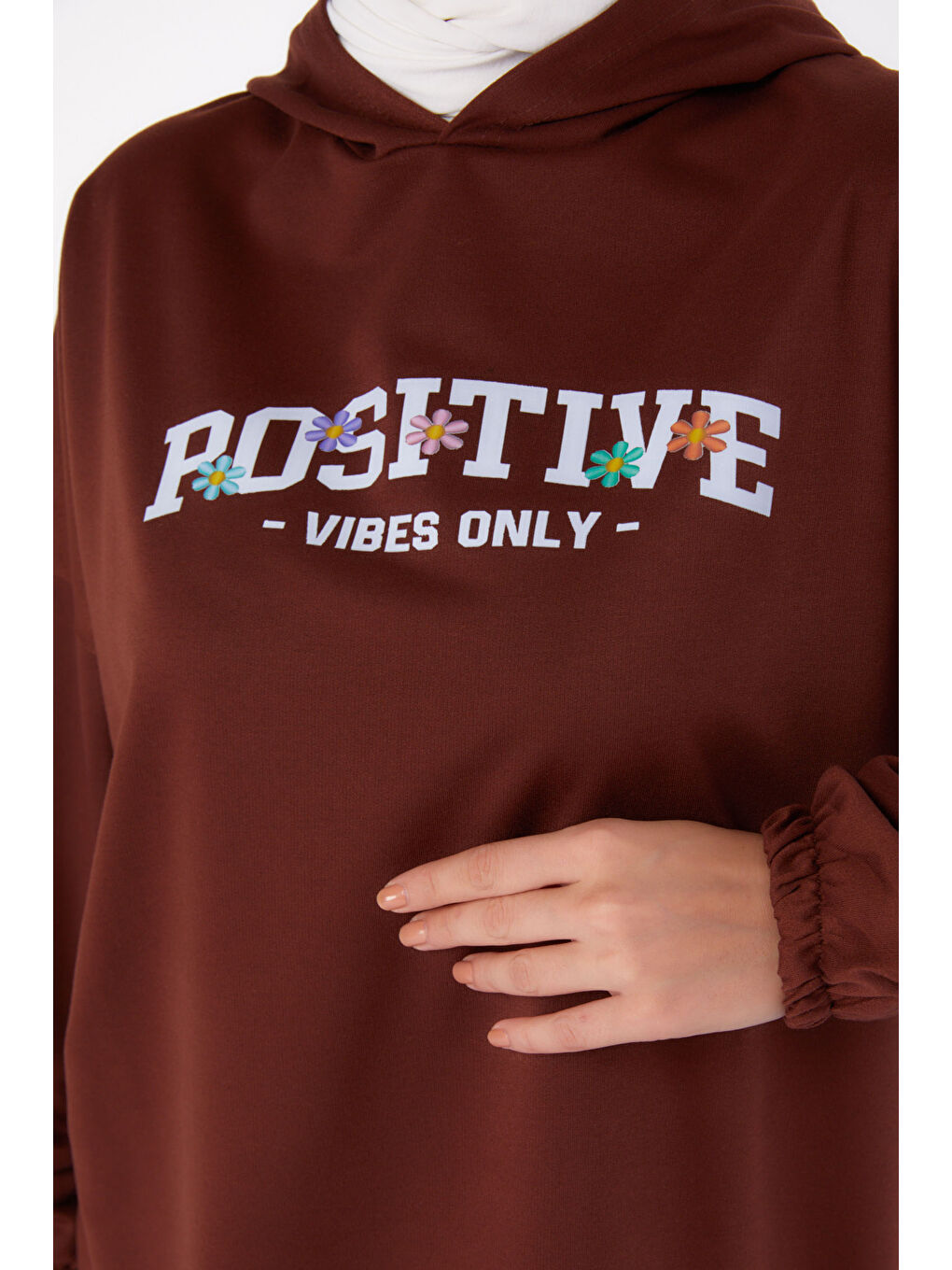 Kahverengi Baskılı Sweatshirt Kahve - 13333-4