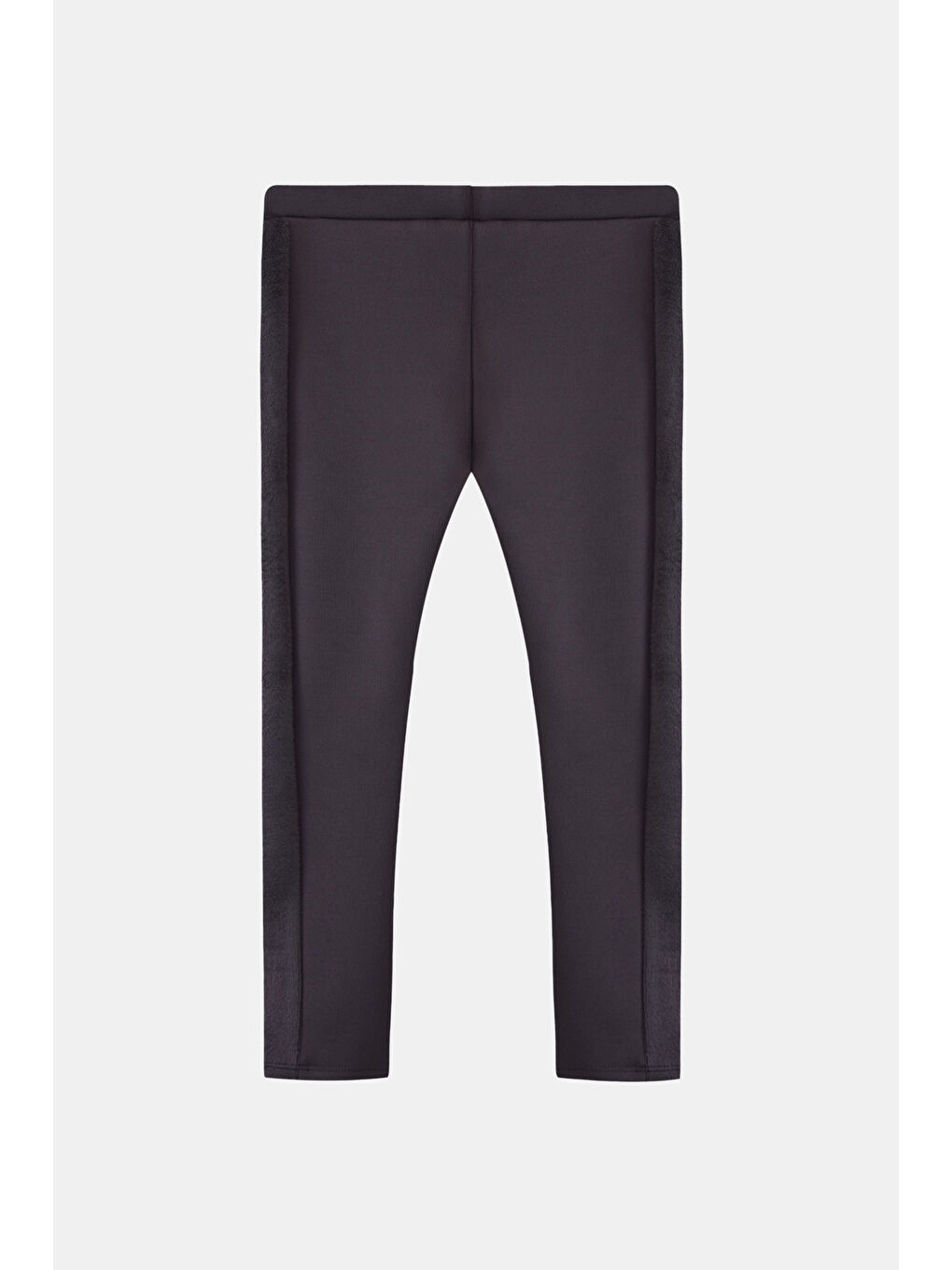 Antrasit Kız Çocuk İçi Pelüş Yan Panel Tüylü Extra Kalın Kışlık Tayt-1