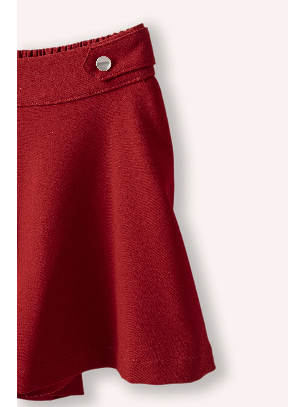 Kız Çocuk Beli Lastikli Şort Kırmızı-1