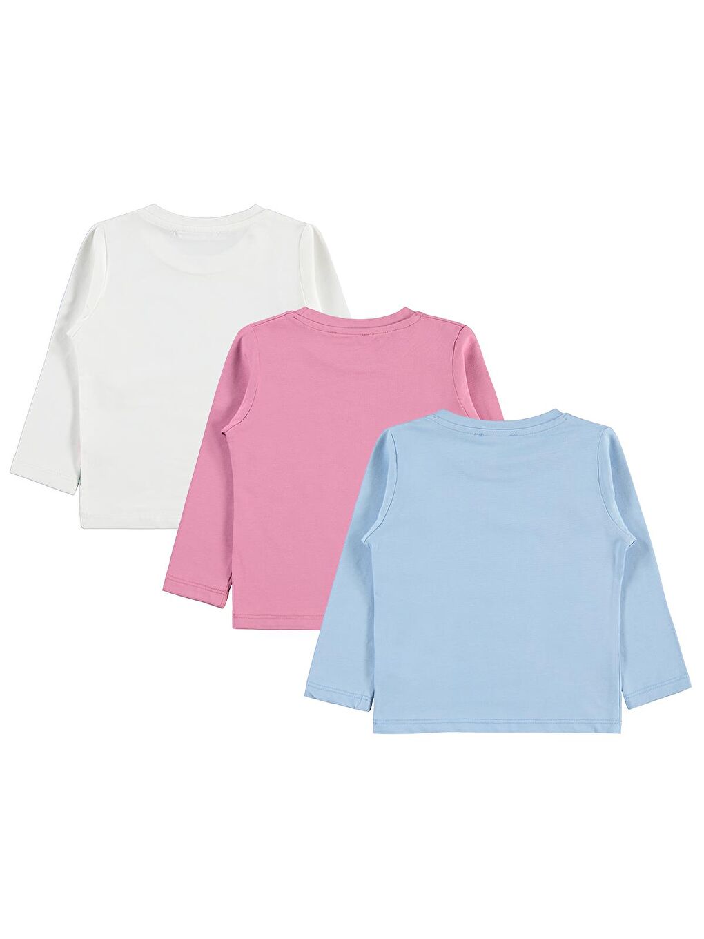 Beyaz Girls Kedi Baskılı 3'lü Set 2-5 Yaş Sweatshirt - Standart-1