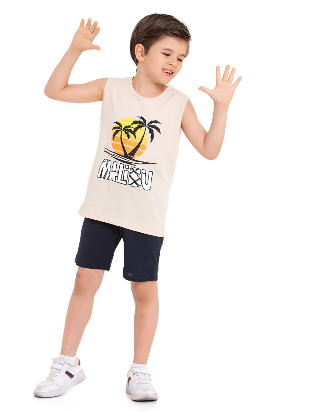 Kahverengi Malibu Baskılı Takım 15384-1-2