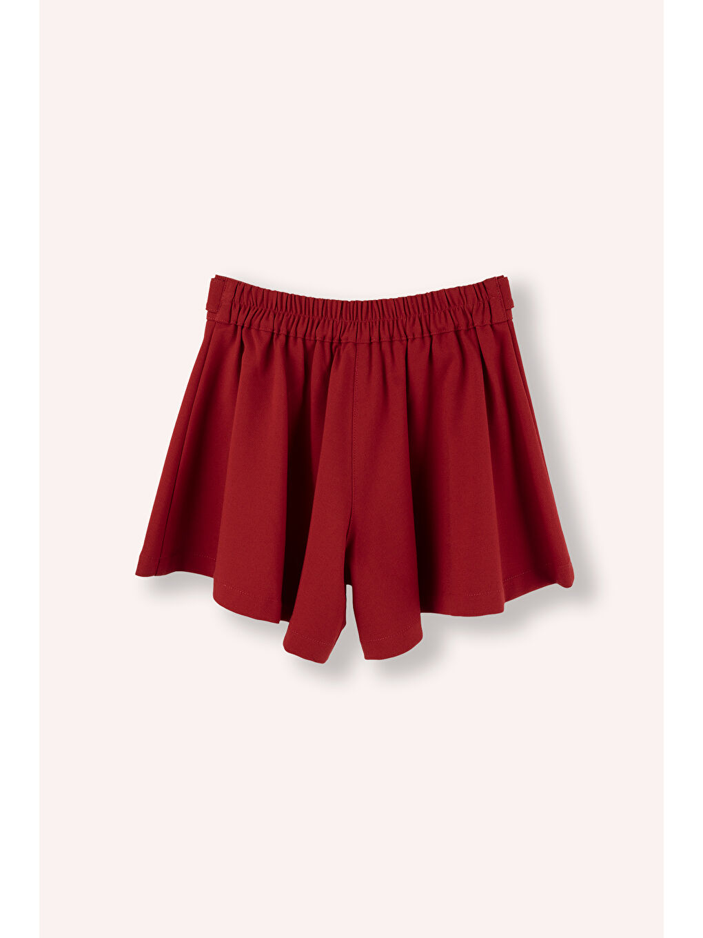 Kız Çocuk Beli Lastikli Şort Kırmızı-2