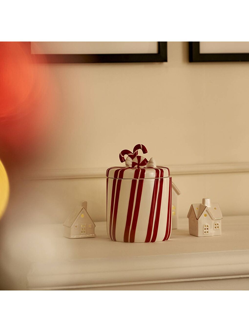 Merry Yılbaşı Seramik Kavanoz Kırmızı (960 cc)-4