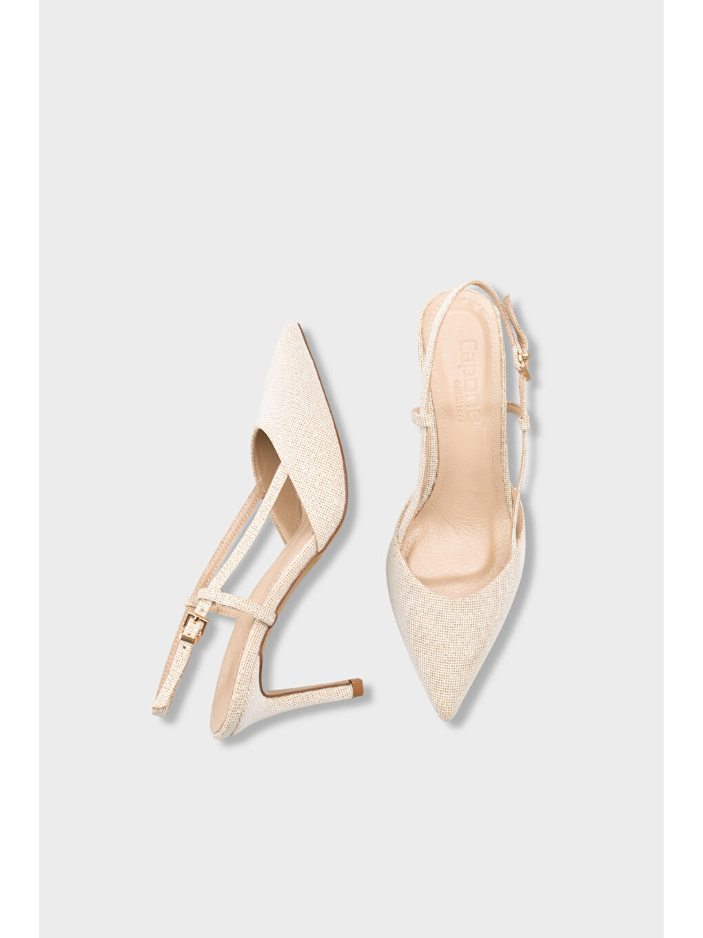 Sarı Susie Hakiki Deri Astarlı Sivri Burunlu Orta Topuklu Simli Arkası Açık Kadın Ayakkabı-4