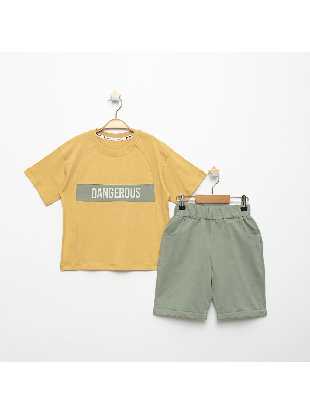 Sarı Dangerous Baskılı Erkek Takım 15348-1