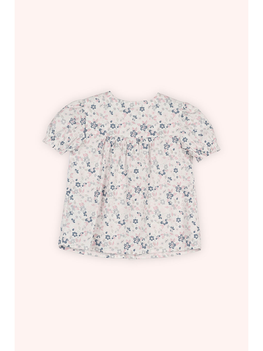 Kız Çocuk Çiçek Desenli Bluz Beyaz-2