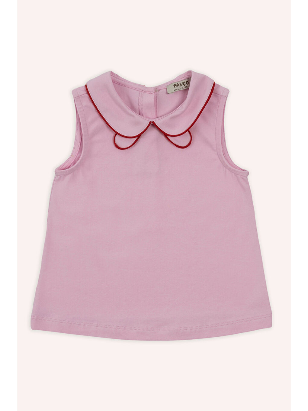Kız Çocuk Bebe Yakalı Kolsuz T-Shirt Pembe