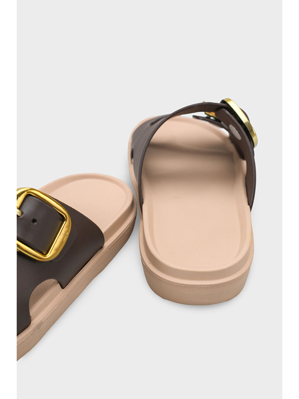 Kahverengi Clarita Eva Çift Tokalı Kadın Terlik-3