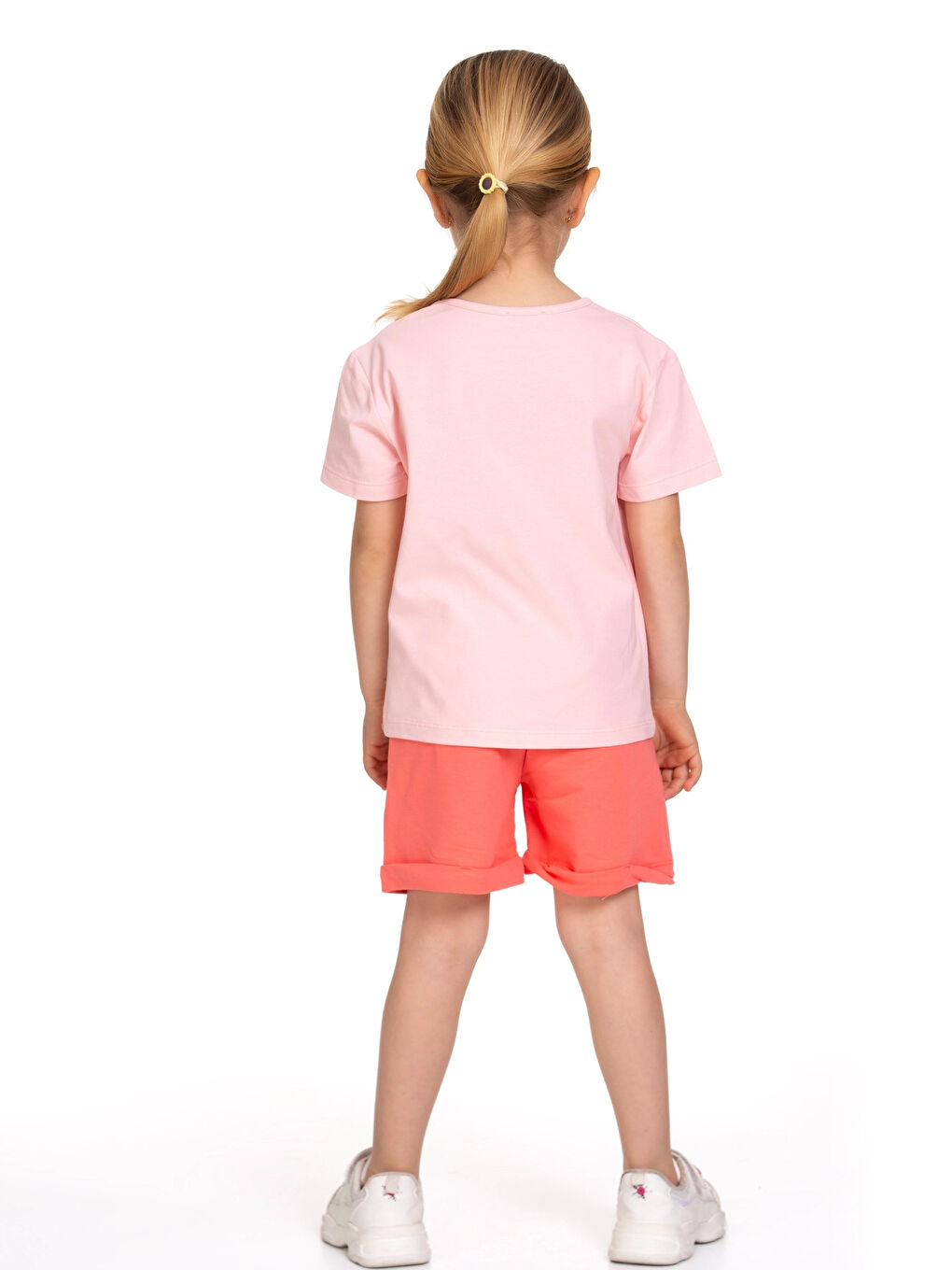 Pembe Papatya Baskılı Şortlu Takım 73205-1-4