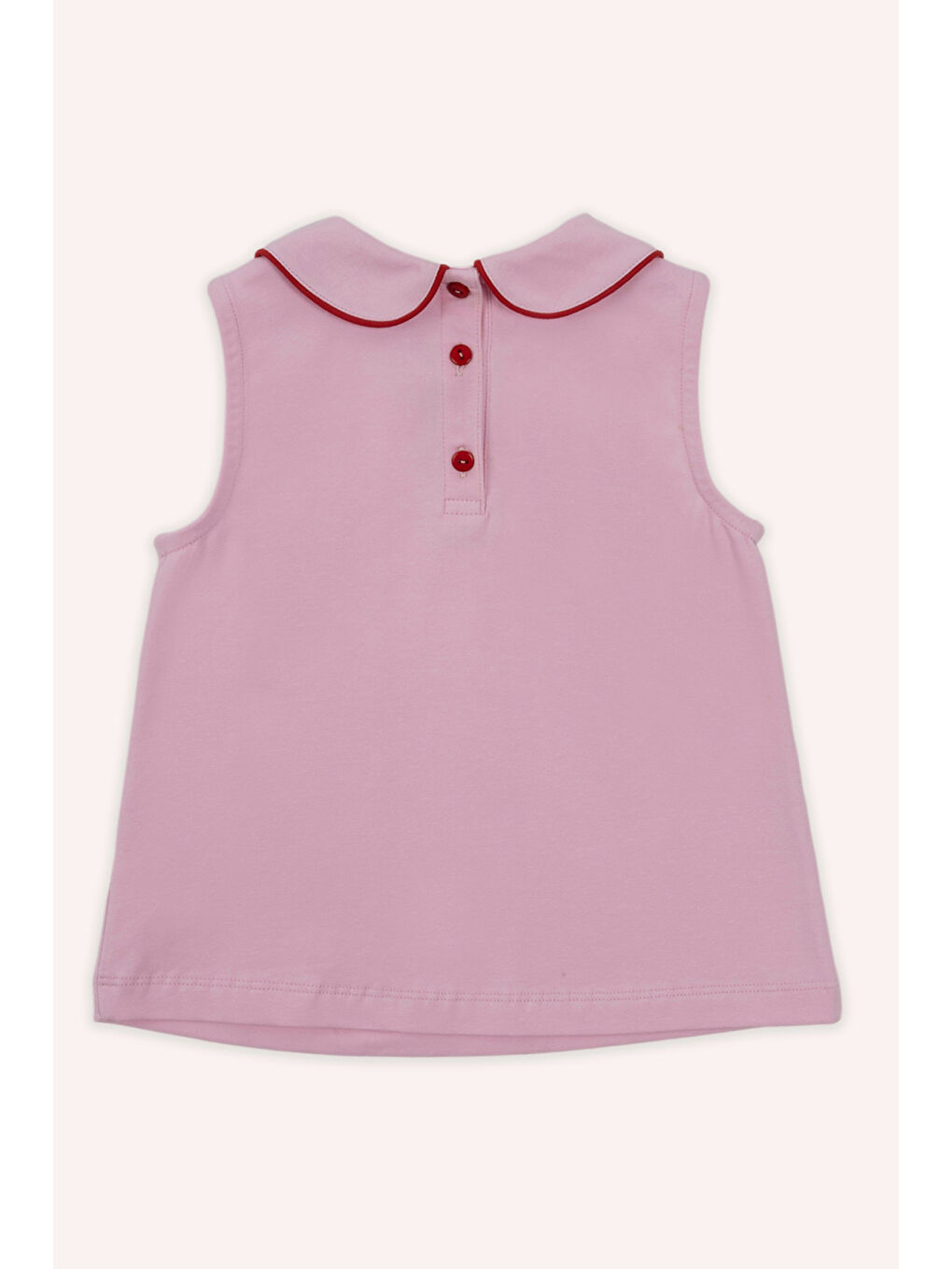 Kız Çocuk Bebe Yakalı Kolsuz T-Shirt Pembe-2