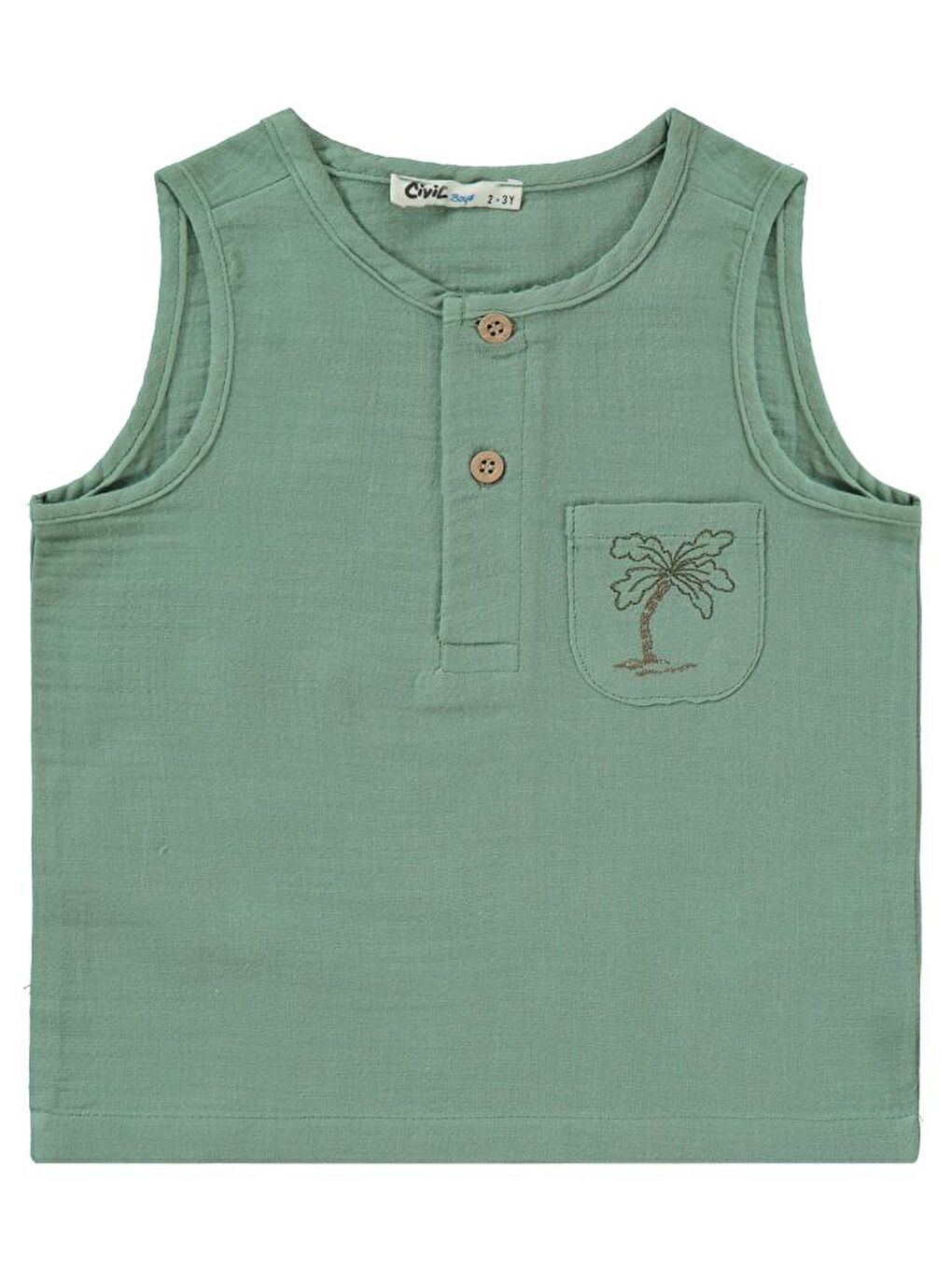 Haki Boys Cebi Palmiye Nakışlı Askılı 2-5 Yaş Takım-1