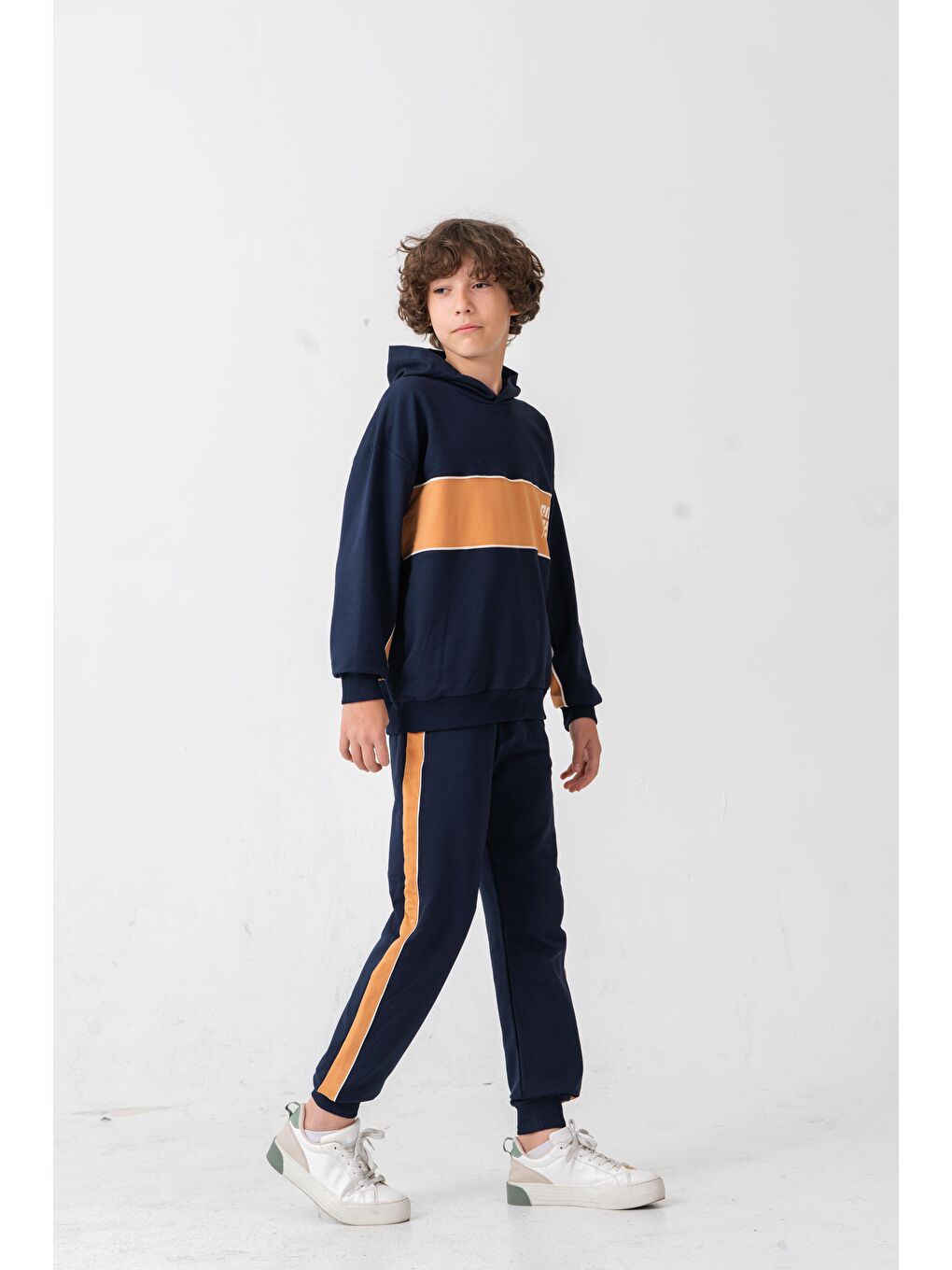 Lacivert Soul Fater Great Mental Attitude Baskılı Erkek Çocuk Alt Üst Eşofman Takımı-2