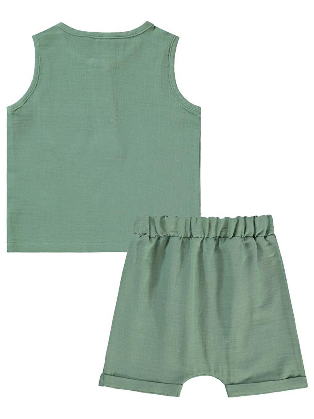 Haki Boys Cebi Palmiye Nakışlı Askılı 2-5 Yaş Takım-2