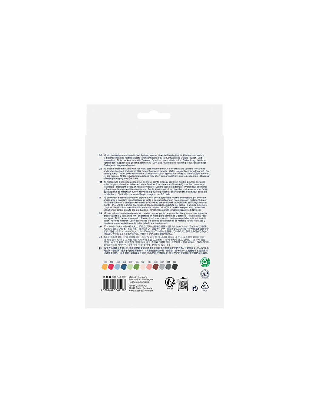 Goldfaber Sketch Markör Seti, 12’li, Çift Uçlu, 0.6 mm Fineliner Uç, Geri Dönüştürülmüş Gövde-1