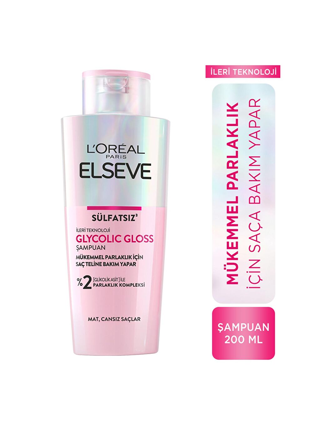 L'Oreal Paris Beyaz Elseve Glycolic Gloss Mükemmel Parlaklık için Bakım Yapan Şampuan 200 ml