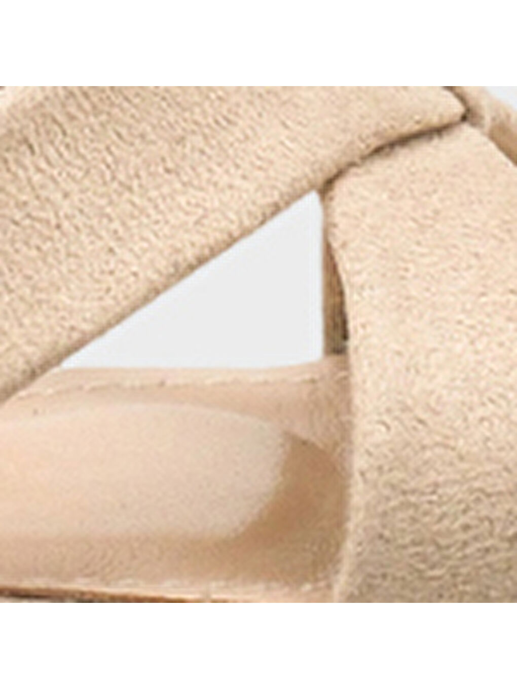 Bej Roxana Hakiki Deri Astarlı Küt Burunlu Çapraz Bantlı Orta Topuklu Kadın Ayakkabı-6