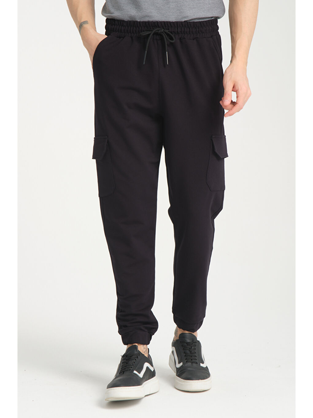 Lacivert Yan Kargo Cepli Kompak Erkek Pantolon 3056