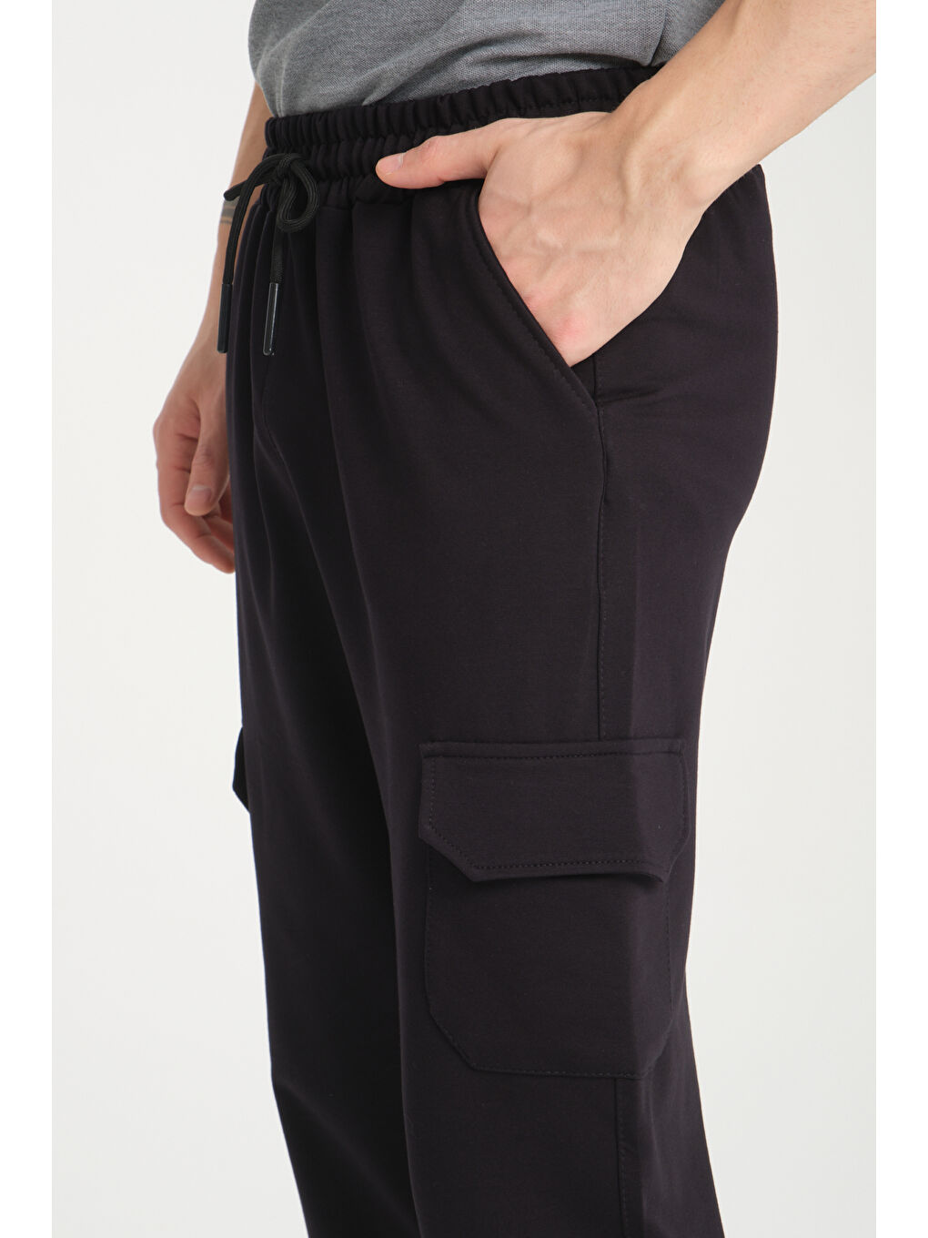 Lacivert Yan Kargo Cepli Kompak Erkek Pantolon 3056-2