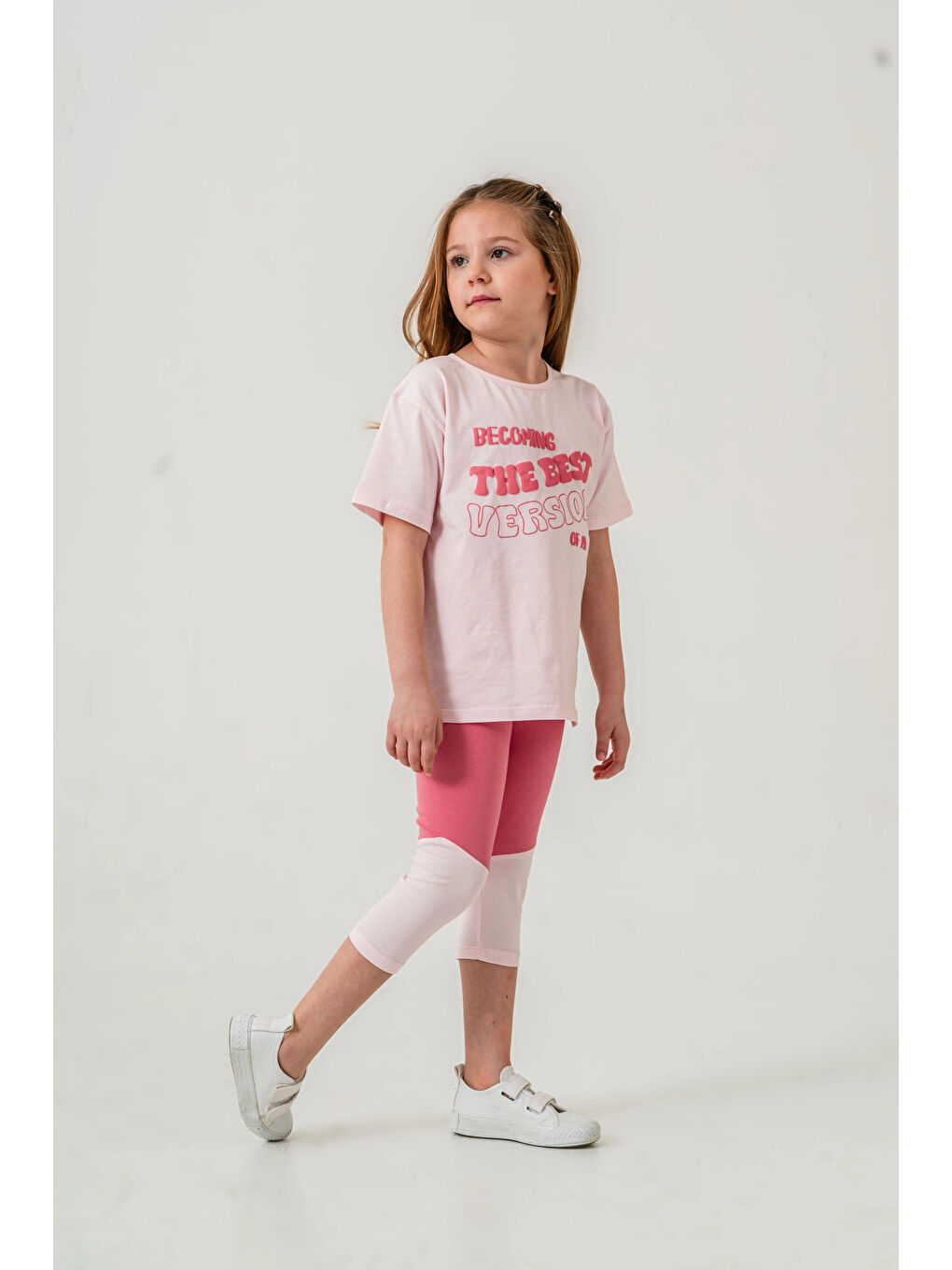 Pembe Best Version Baskılı Kız Çocuk Takım 50653-2