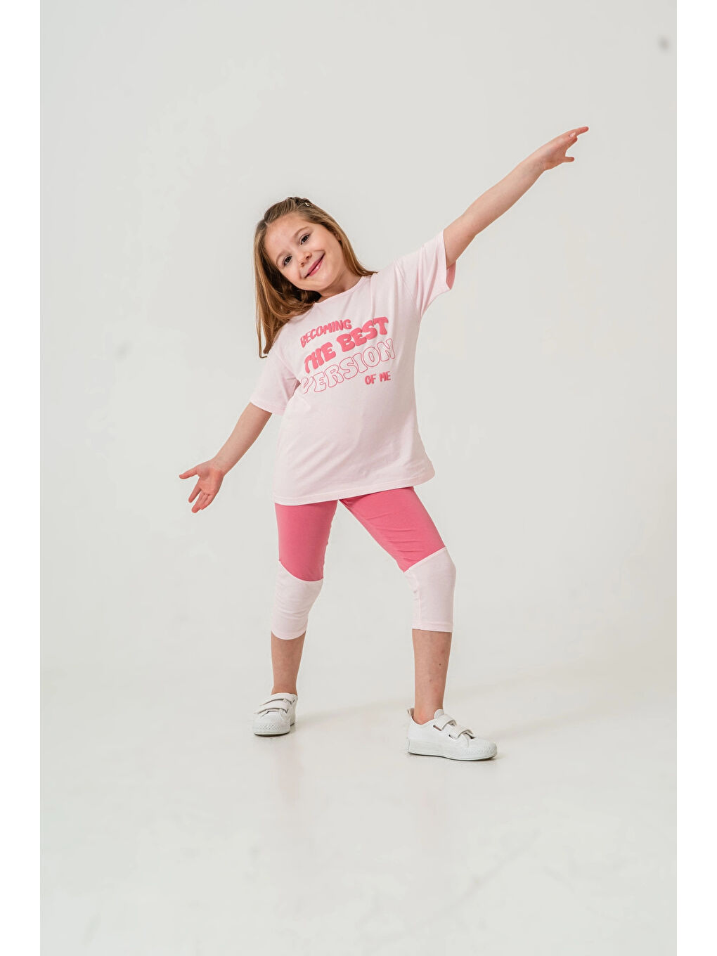 Pembe Best Version Baskılı Kız Çocuk Takım 50653-4