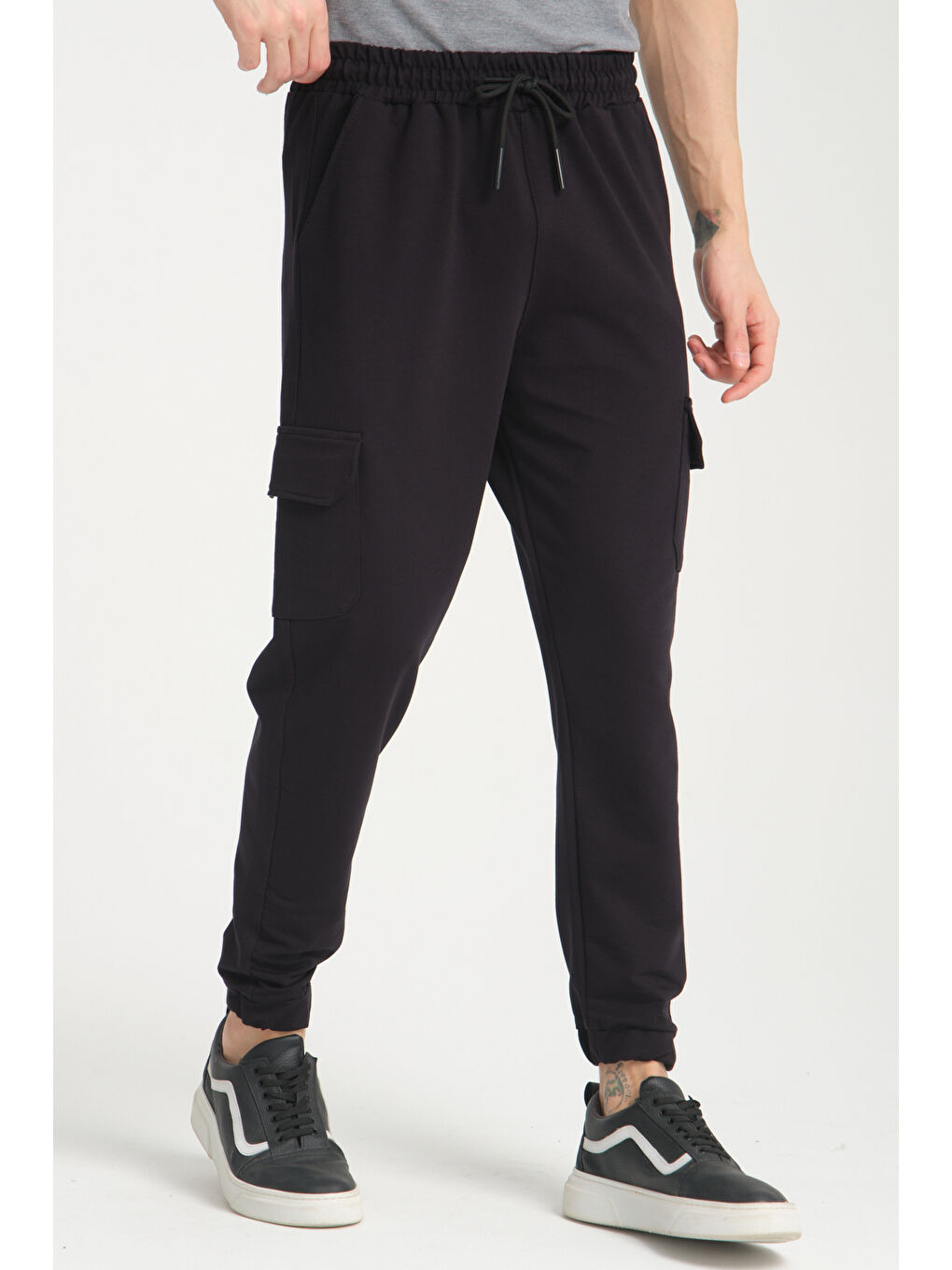 Lacivert Yan Kargo Cepli Kompak Erkek Pantolon 3056-4