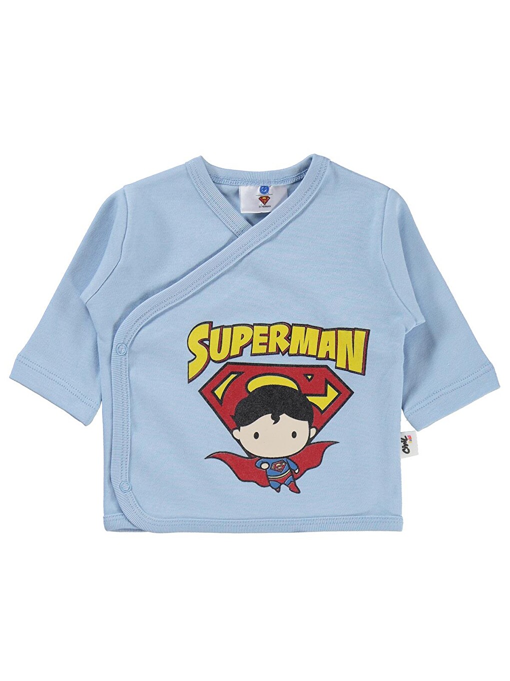 Baby Superman Baskılı Zıbın Takımları - Mavi-1