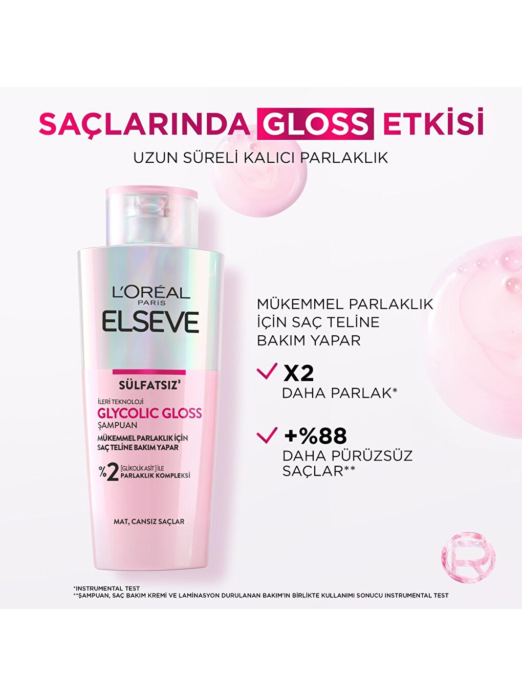 L'Oreal Paris Beyaz Elseve Glycolic Gloss Mükemmel Parlaklık için Bakım Yapan Şampuan 200 ml - 4