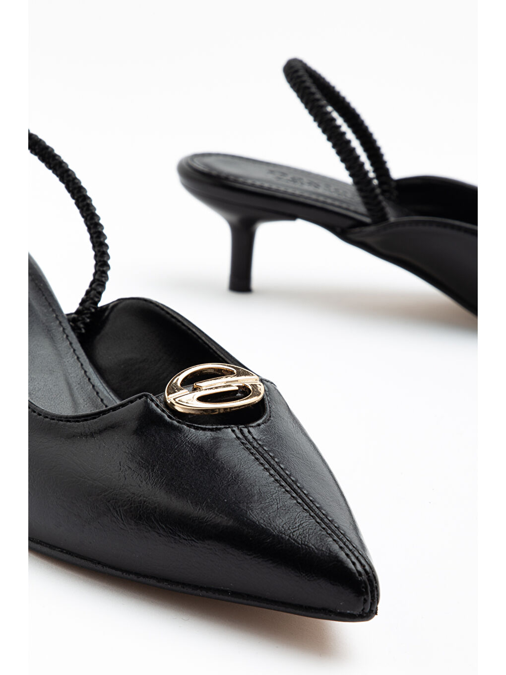 Siyah D0519 Günlük Ortopedik Kadın Klasik Topuklu Ayakkabı-1