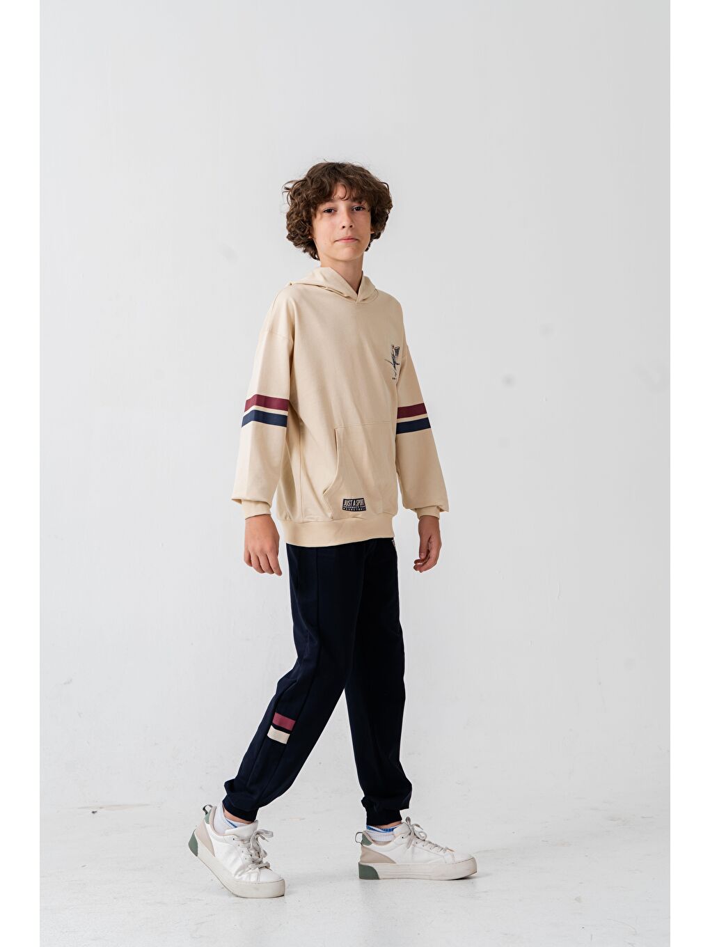 Lacivert Just Sport Basketball University Team Baskılı Erkek Çocuk Alt Üst Eşofman Takımı-2