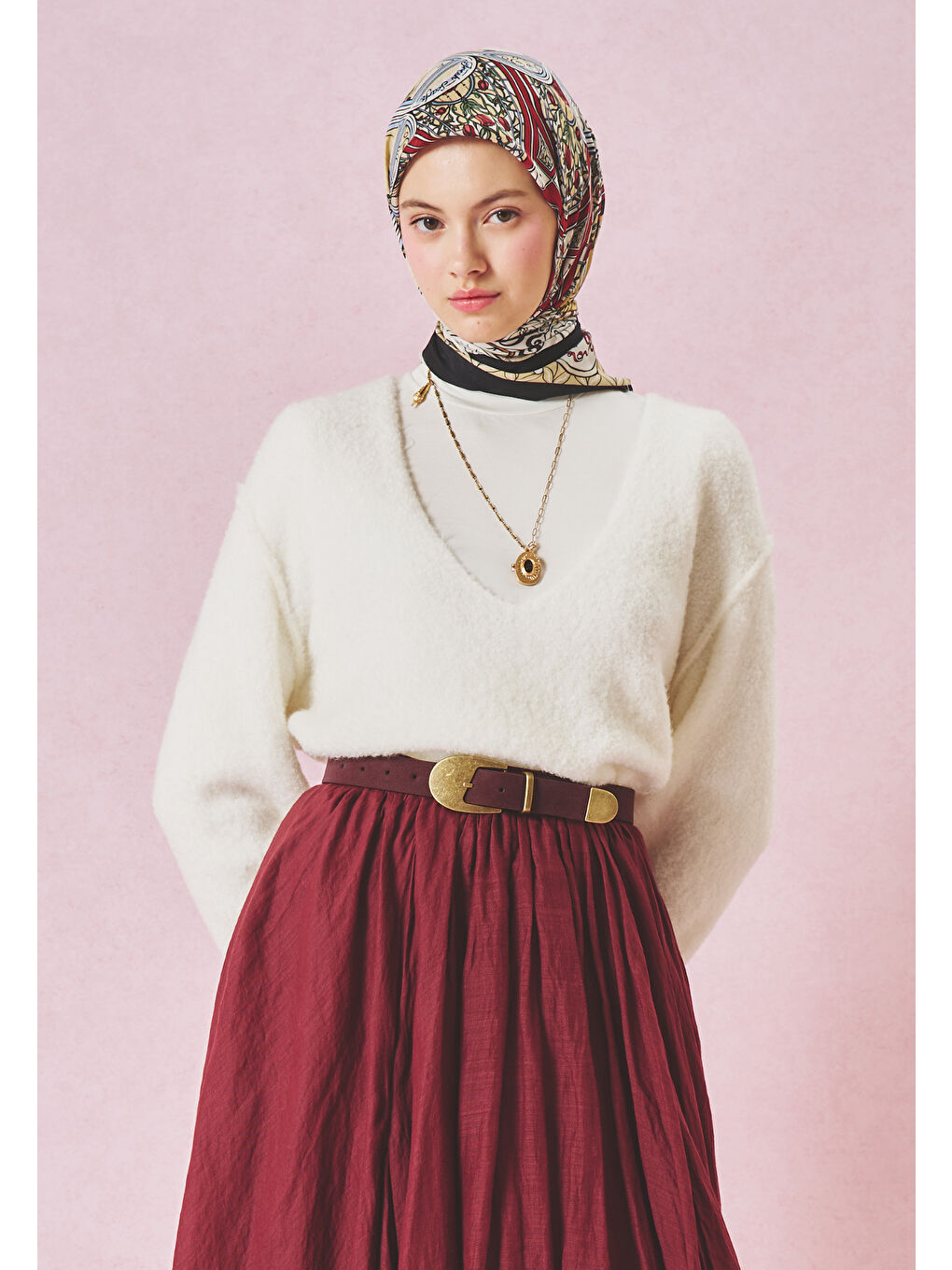 Siyah PRECIOUS PARADISE DESEN FLOŞ VİSKON EŞARP DEEP BLACK-2