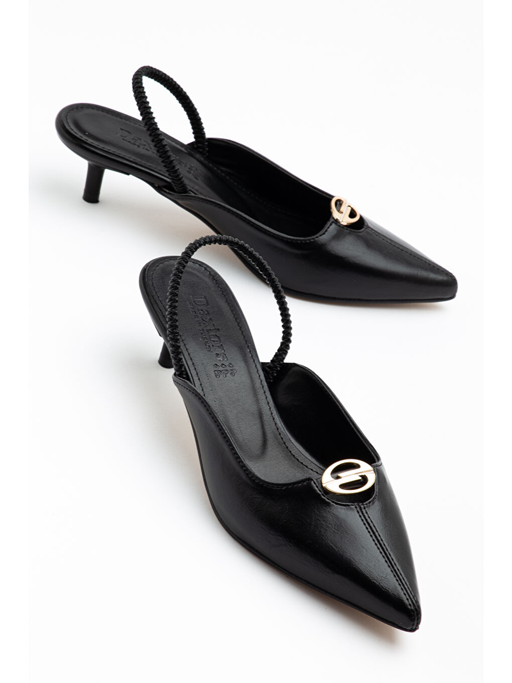 Siyah D0519 Günlük Ortopedik Kadın Klasik Topuklu Ayakkabı-2