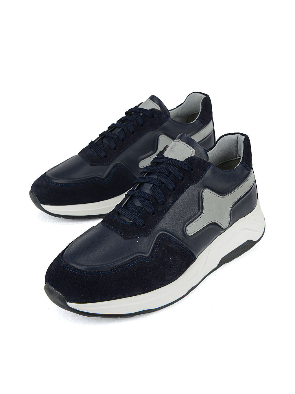 Erkek Hakiki Deri Günlük Sneaker 161983ZSY810 Lacivert-4
