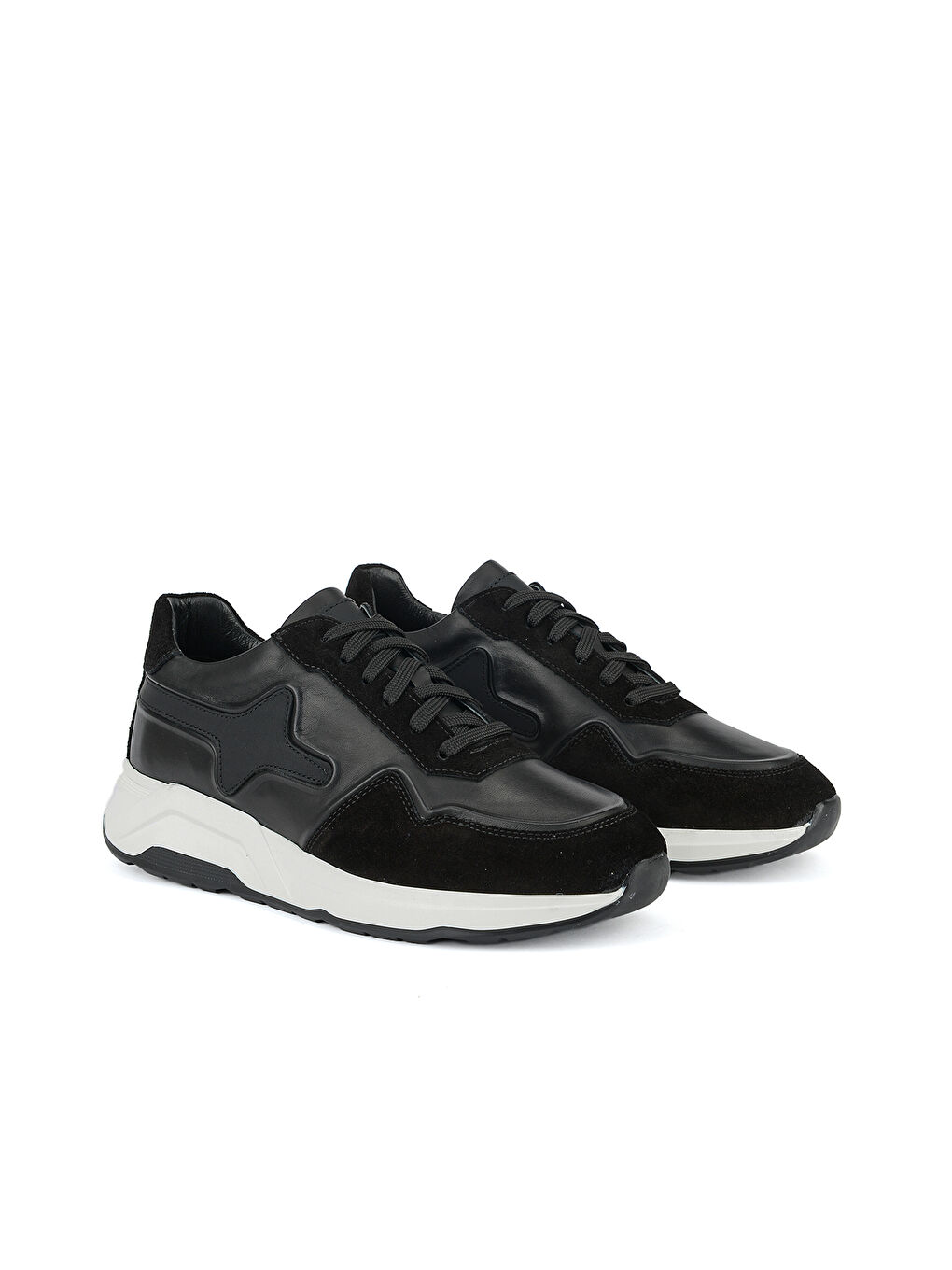 Erkek Hakiki Deri Günlük Sneaker 161983ZSY810 Siyah-1