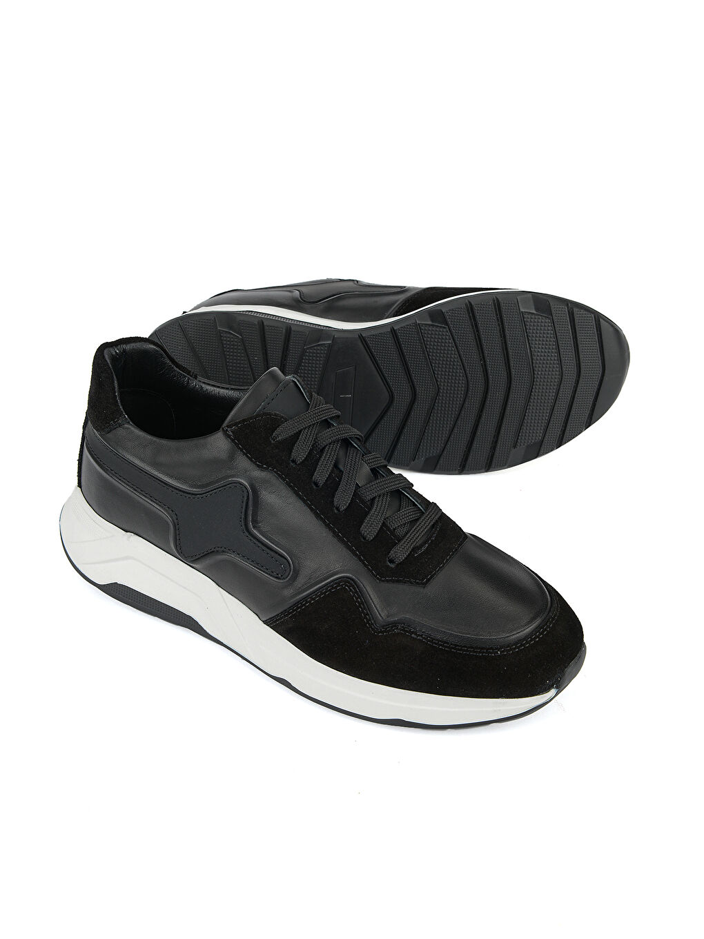 Erkek Hakiki Deri Günlük Sneaker 161983ZSY810 Siyah-3