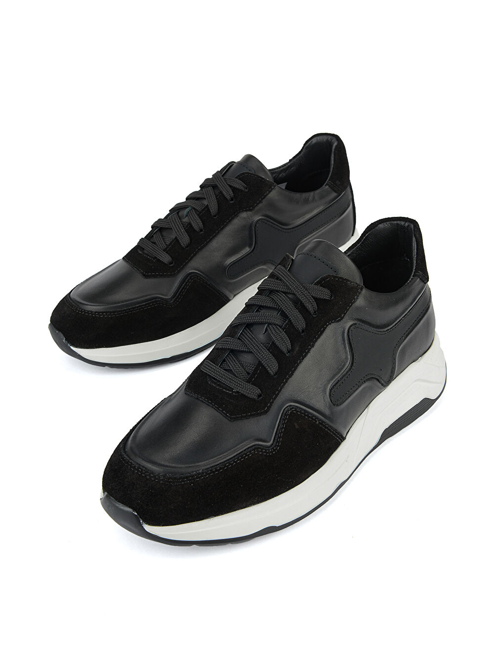 Erkek Hakiki Deri Günlük Sneaker 161983ZSY810 Siyah-4