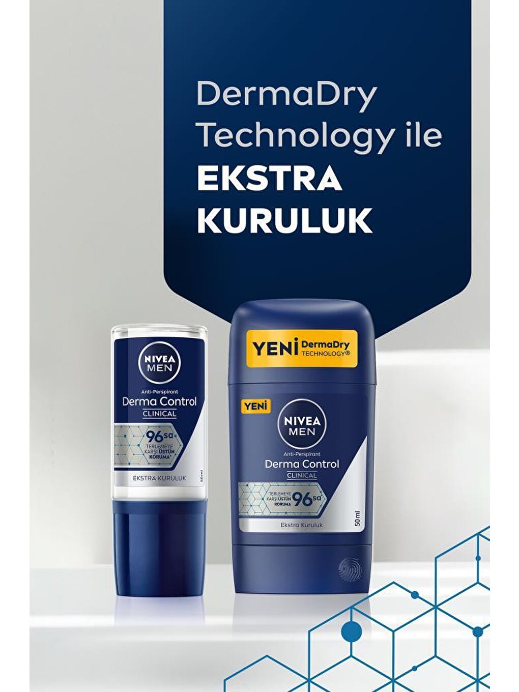 NIVEA MEN Erkek Stick Roll-On  Derma Control Clinical 50 ml 96 saat Üstün Koruma - 1