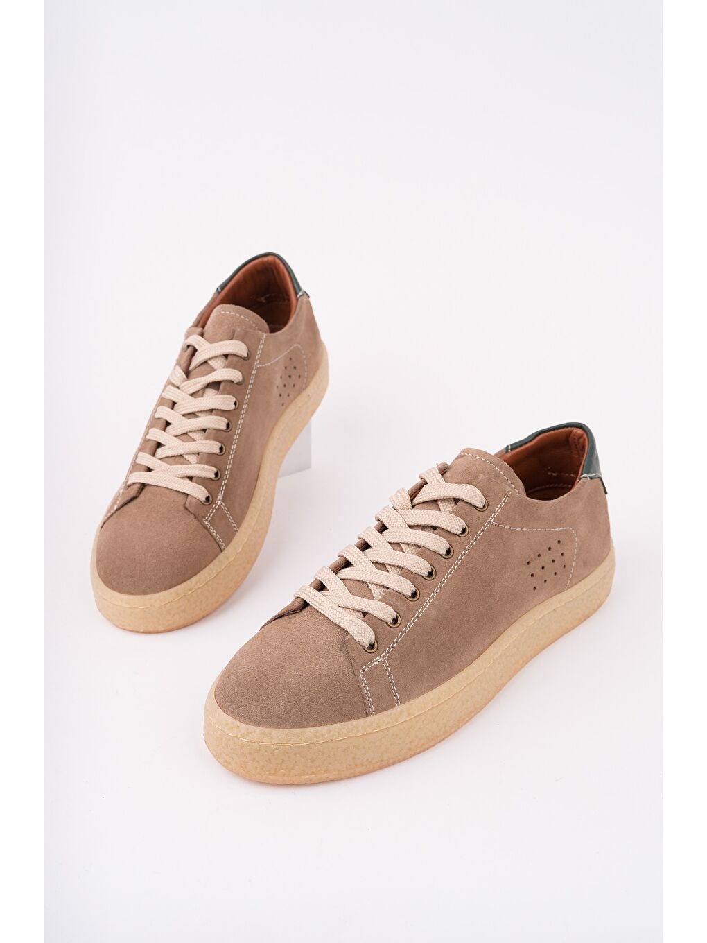 Bej MİDWAY Bağcıklı Hakiki Deri Erkek Günlük Sneaker Spor Ayakkabı-6
