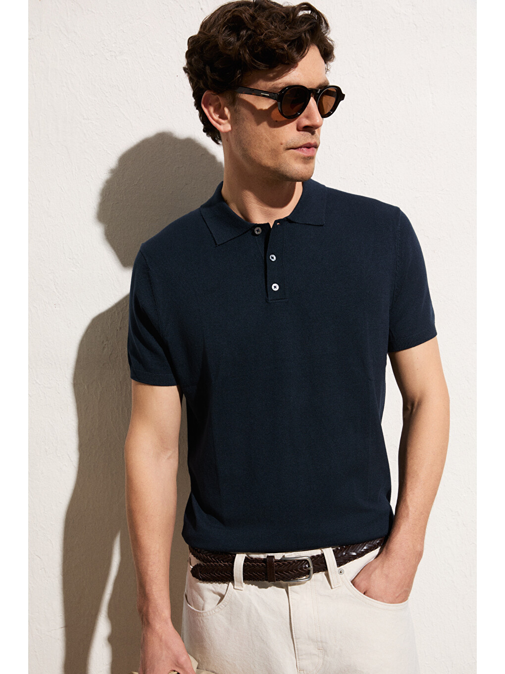 Lacivert VESTO Erkek Triko LACİVERT Polo Yaka T-shirt