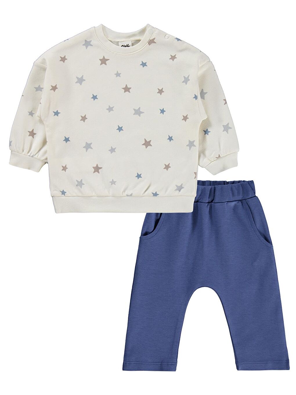 Baby Yıldız Empirme 6-18 Ay Takım - Ekru 12-18 Ay-1