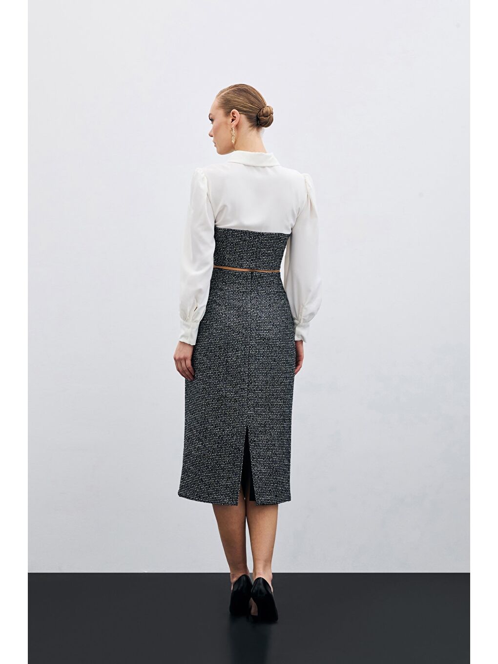 Tüvitli Gömlek Bluz - Sax Mavi-7