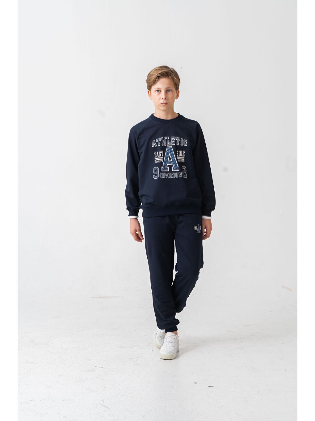 Lacivert Athletic Baskılı Erkek Çocuk Alt Üst Eşofman Takımı-2