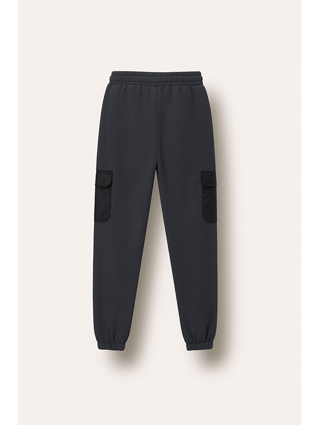 Gri 3 İp İki Diz Mikro Kargo Cepli Sağ Cep Fermuarlı Erkek Çocuk Eşofman Altı-3