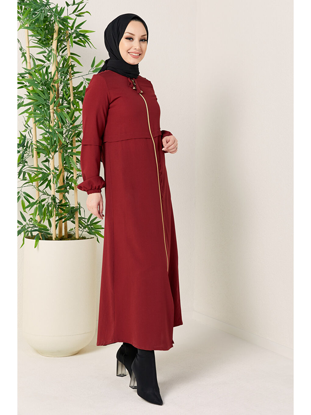 Fermuarlı Kap Bordo - 27072-4