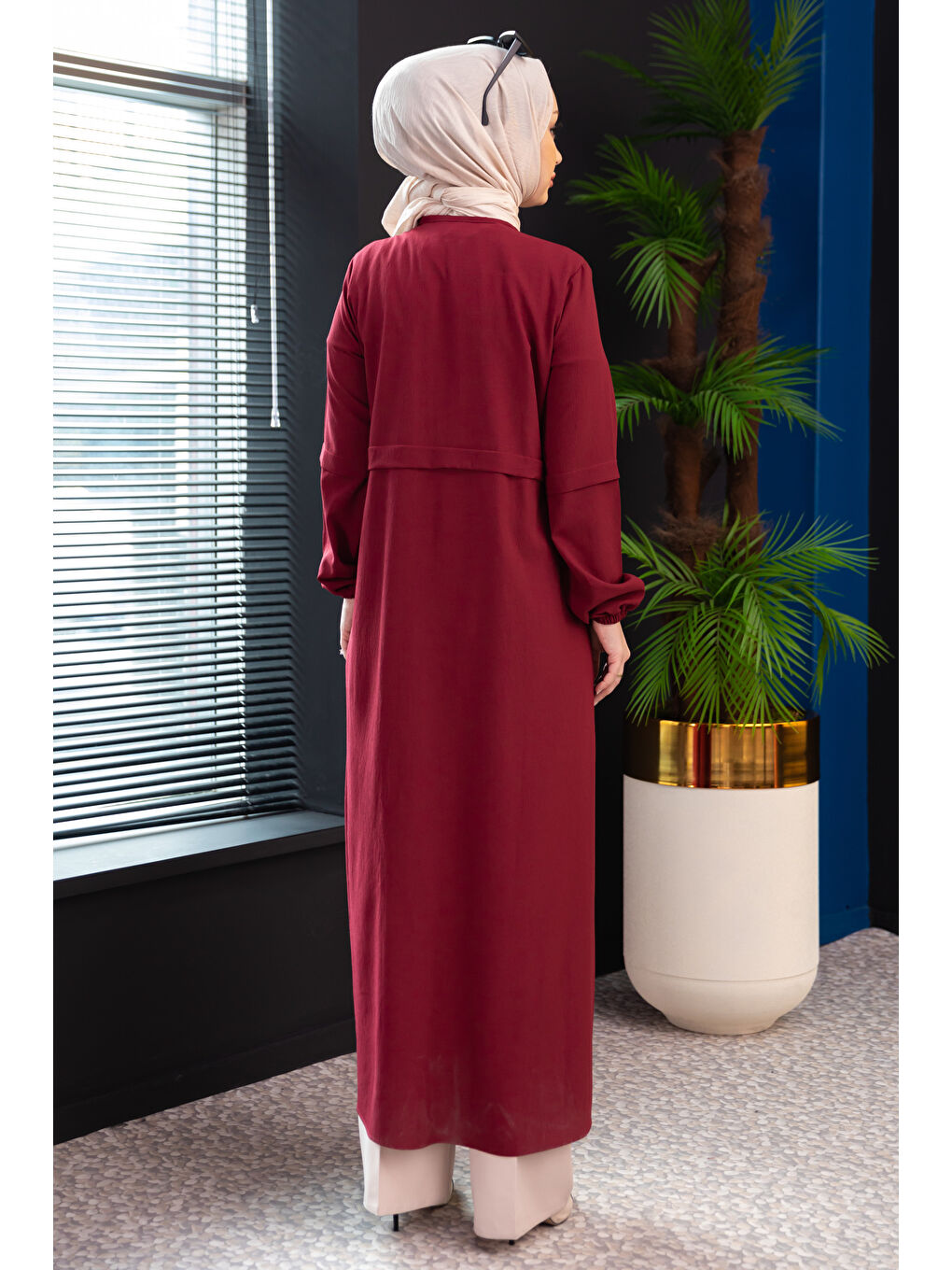 Fermuarlı Kap Bordo - 27072-5